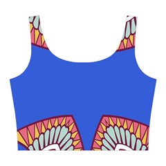 Yellow red shapes on a blue background                                                         Midi Sleeveless Dress from ArtsNow.com Top Back