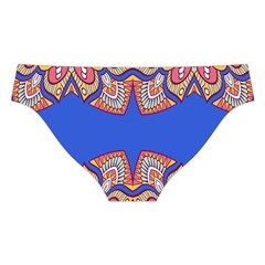 Yellow red shapes on a blue background                                                         Cross Back Hipster Bikini Set from ArtsNow.com Back Under