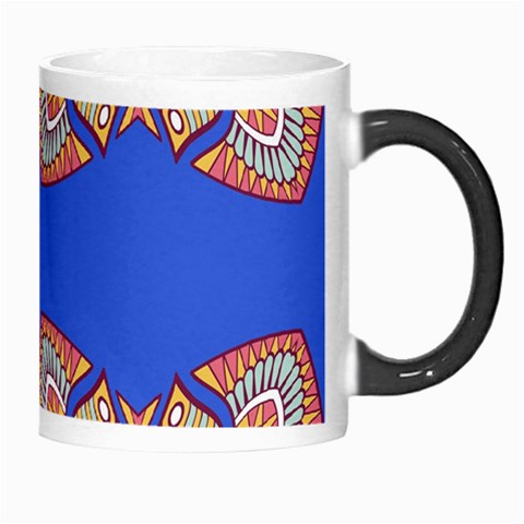 Yellow red shapes on a blue background                                                          Morph Mug from ArtsNow.com Right