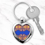 Yellow red shapes on a blue background                                                          Key Chain (Heart)