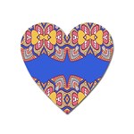 Yellow red shapes on a blue background                                                          Magnet (Heart)