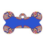 Yellow red shapes on a blue background                                                          Dog Tag Bone (One Side)