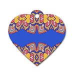 Yellow red shapes on a blue background                                                          Dog Tag Heart (One Side)