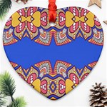 Yellow red shapes on a blue background                                                          Ornament (Heart)