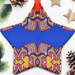 Yellow red shapes on a blue background                                                          Ornament (Star)