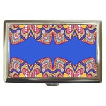 Yellow red shapes on a blue background                                                          Cigarette Money Case