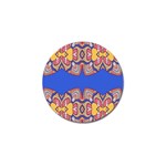 Yellow red shapes on a blue background                                                          Golf Ball Marker