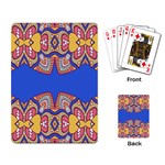 Yellow red shapes on a blue background                                                          Playing Cards Single Design