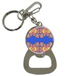 Yellow red shapes on a blue background                                                          Bottle Opener Key Chain