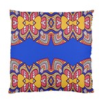 Yellow red shapes on a blue background                                                         Standard Cushion Case (Two Sides)