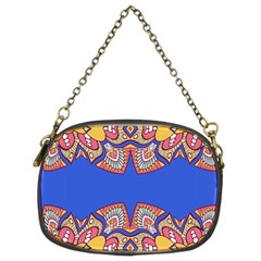 Yellow red shapes on a blue background                                                          Chain Purse (Two Sides) from ArtsNow.com Front