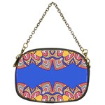 Yellow red shapes on a blue background                                                          Chain Purse (Two Sides)