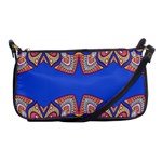 Yellow red shapes on a blue background                                                          Shoulder Clutch Bag