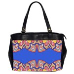 Yellow red shapes on a blue background                                                          Oversize Office Handbag (2 Sides)