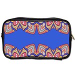 Yellow red shapes on a blue background                                                          Toiletries Bag (One Side)