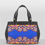 Yellow red shapes on a blue background                                                          Oversize Office Handbag