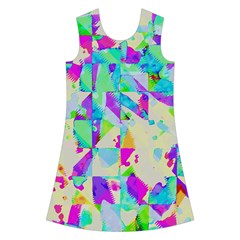 Watercolors spots                                                              Kids  Short Sleeve Velvet Dress from ArtsNow.com Front