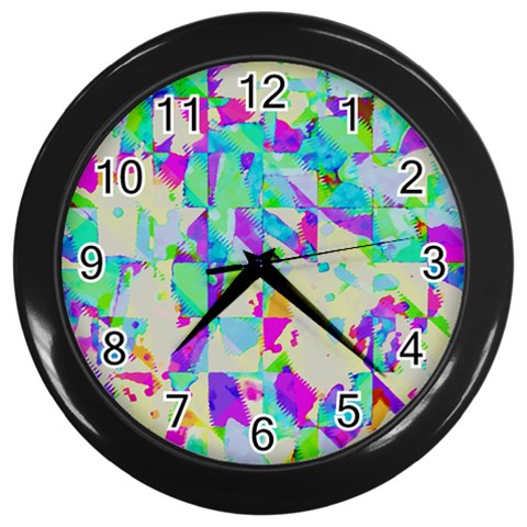 Watercolors spots                                                          Wall Clock (Black) from ArtsNow.com Front