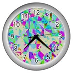 Watercolors spots                                                          Wall Clock (Silver)