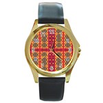 Shapes in retro colors2                                                           Round Gold Metal Watch