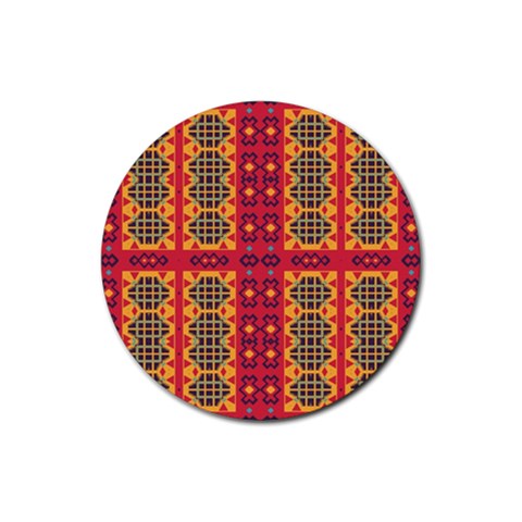 Shapes in retro colors2                                                           Rubber Round Coaster (4 pack) from ArtsNow.com Front