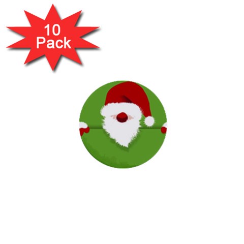 Santa Claus Hat Christmas 1  Mini Buttons (10 pack)  from ArtsNow.com Front