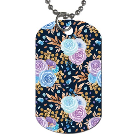 Rose Flower Pattern Dog Tag (One Side) from ArtsNow.com Front