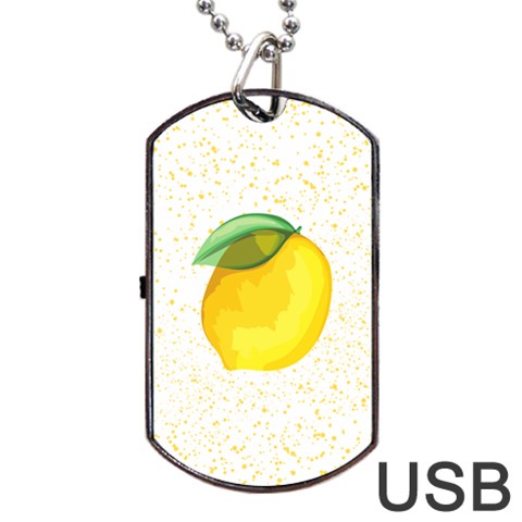 Illustration Sgraphic Lime Orange Dog Tag USB Flash (Two Sides) from ArtsNow.com Front