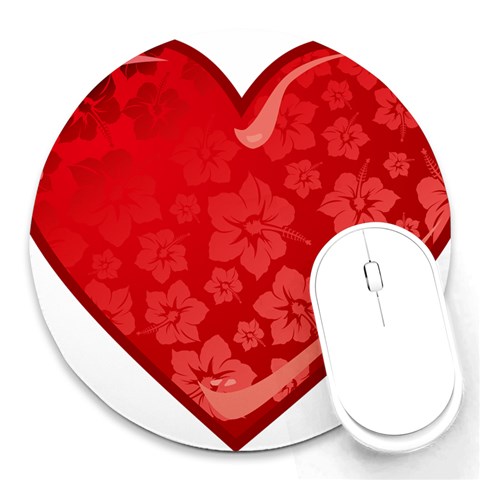 heart003_red Round Mousepad from ArtsNow.com Front