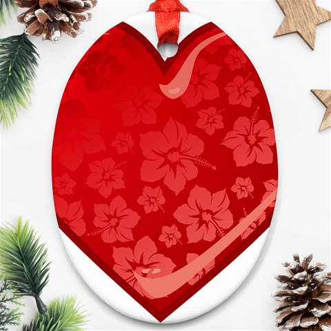 heart003_red Ornament (Oval) from ArtsNow.com Front