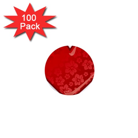 heart003_red 1  Mini Button (100 pack)  from ArtsNow.com Front