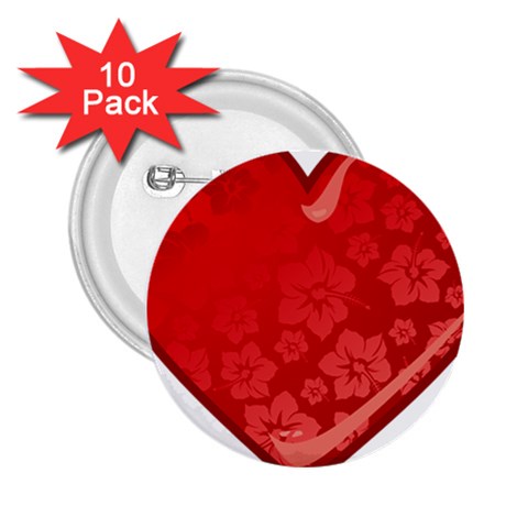 heart003_red 2.25  Button (10 pack) from ArtsNow.com Front