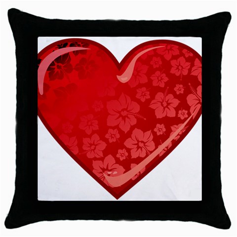 heart003_red Throw Pillow Case (Black) from ArtsNow.com Front