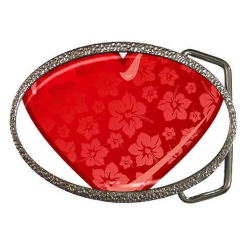 heart003_red Belt Buckle from ArtsNow.com Front