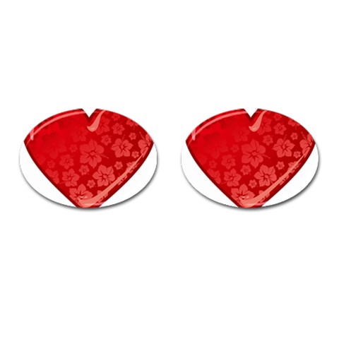 heart003_red Cufflinks (Oval) from ArtsNow.com Front(Pair)