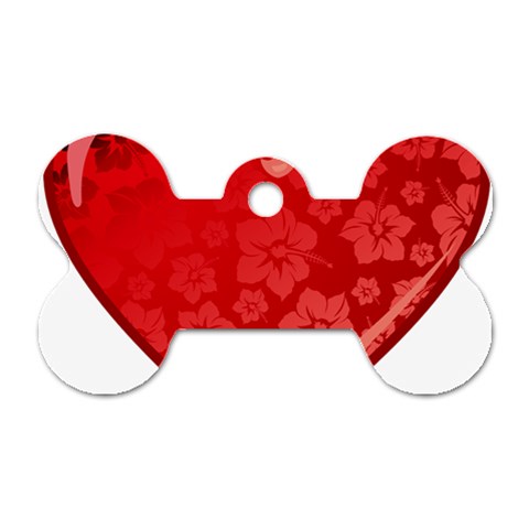 heart003_red Dog Tag Bone (One Side) from ArtsNow.com Front