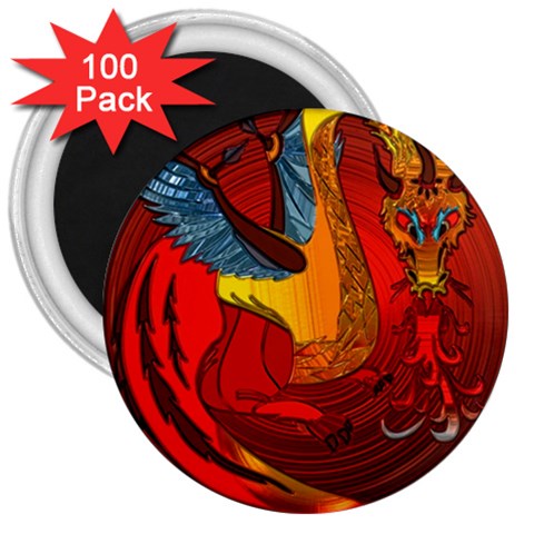 Dragon Metallizer 3  Magnets (100 pack) from ArtsNow.com Front