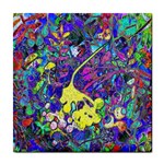 vibrant abstract floral/rainbow color Tile Coaster