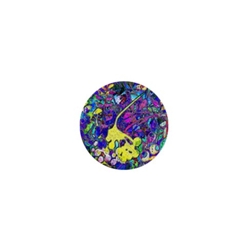 vibrant abstract floral/rainbow color 1  Mini Buttons from ArtsNow.com Front