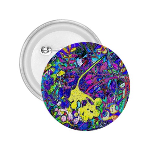 vibrant abstract floral/rainbow color 2.25  Buttons from ArtsNow.com Front