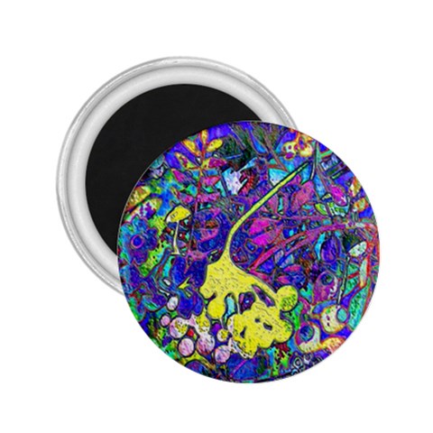 vibrant abstract floral/rainbow color 2.25  Magnets from ArtsNow.com Front