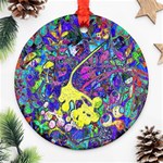 vibrant abstract floral/rainbow color Ornament (Round)