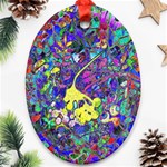 vibrant abstract floral/rainbow color Ornament (Oval)