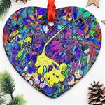 vibrant abstract floral/rainbow color Ornament (Heart)