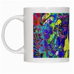 vibrant abstract floral/rainbow color White Mugs