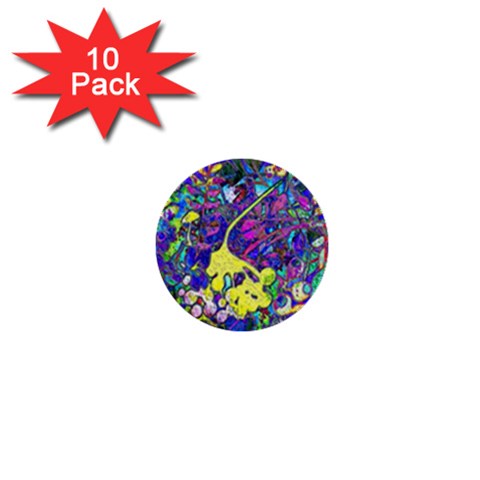 vibrant abstract floral/rainbow color 1  Mini Buttons (10 pack)  from ArtsNow.com Front