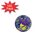 vibrant abstract floral/rainbow color 1  Mini Magnets (100 pack) 