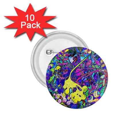 vibrant abstract floral/rainbow color 1.75  Buttons (10 pack) from ArtsNow.com Front