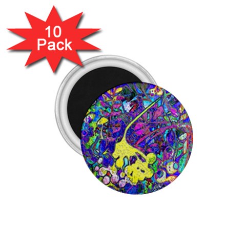 vibrant abstract floral/rainbow color 1.75  Magnets (10 pack)  from ArtsNow.com Front