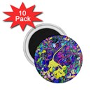 vibrant abstract floral/rainbow color 1.75  Magnets (10 pack) 